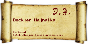 Deckner Hajnalka névjegykártya